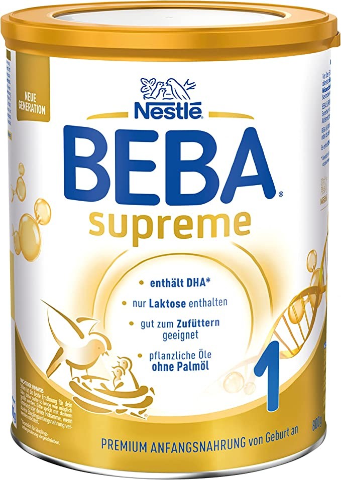 Nestlé BEBA SUPREME 1st stage milk powder: suitable for newborns rich in Omega 3, 6 cans (6 x 800g)